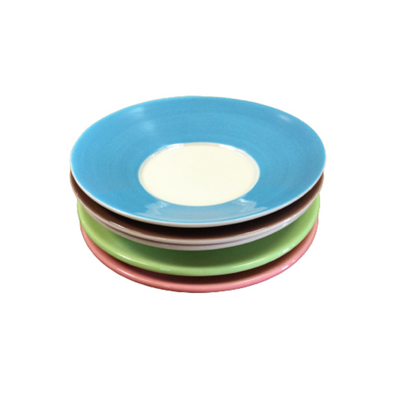 Lot of 5 Starbucks Coffee Ceramic Pastel Color Saucer 2006 6” Dessert Plate Dish - Picture 3 of 5